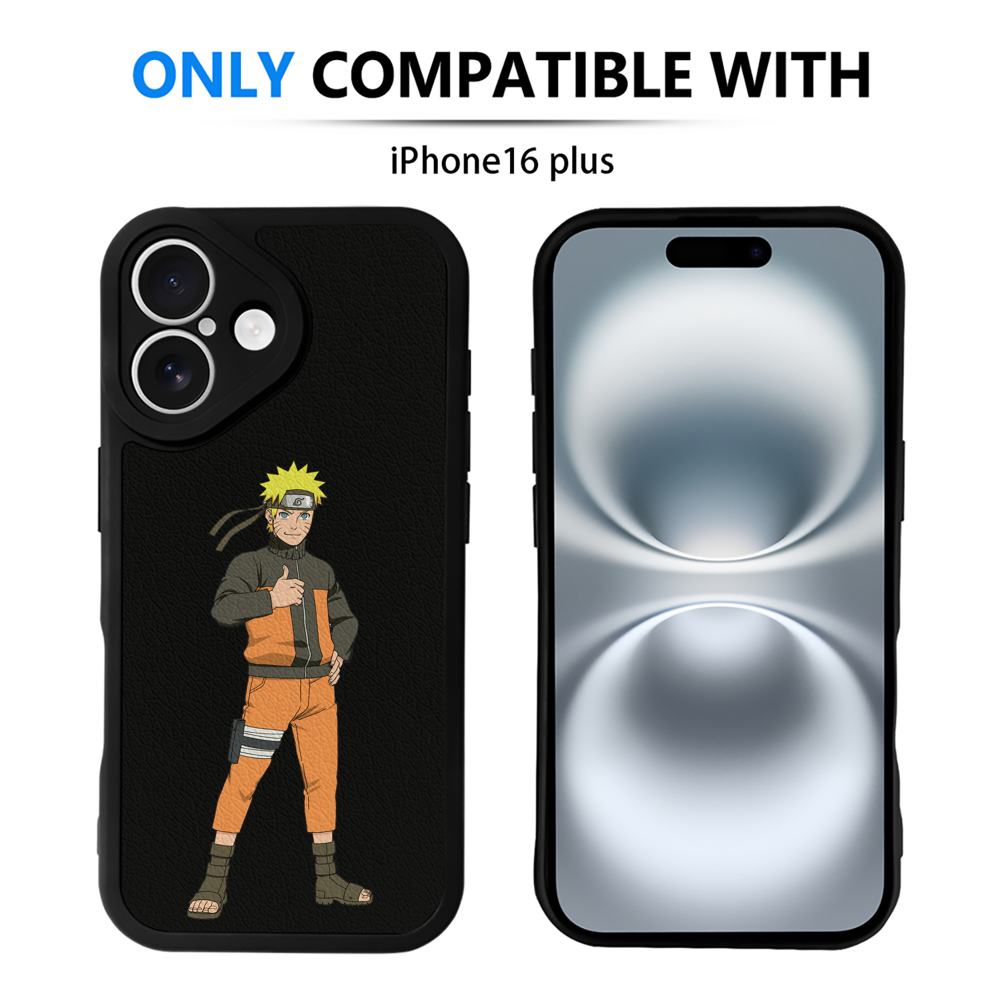 （画像用） NARUTO -ナルト- うずまき ナルト Uzumaki Naruto 【iPhone 16シリーズ対応】シリコンスマホケース（レザー調） 材質：シリコン
